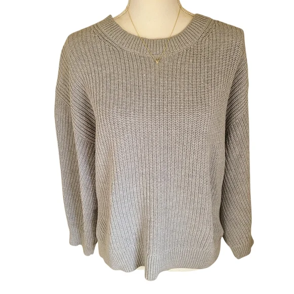 gap crewneck ribbed sweater grey size L - Picture 1 of 5